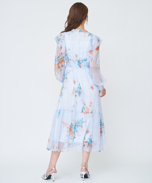 AND COUTURE(アンドクチュール)の「フラワープリントタックワンピース(ワンピース・レディース・ネイビー/ブルー/オフホワイト・FREE)」の11枚目の写真
