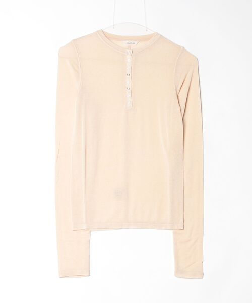 TODAYFUL（トゥデイフル）の「Henleyneck Soft Tops 12610608（Tシャツ/カットソー・レディース・ライトグレー/オフホワイト/グレー/ベージュ・FREE）」の4枚目の写真
