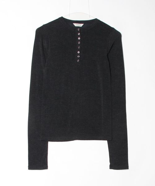 TODAYFUL（トゥデイフル）の「Henleyneck Soft Tops 12610608（Tシャツ/カットソー・レディース・ライトグレー/オフホワイト/グレー/ベージュ・FREE）」の3枚目の写真
