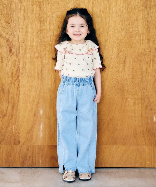 apres les cours(アプレレクール)の「【WEB限定】ワッフルフリル衿Tシャツ(Tシャツ/カットソー・キッズ・ブラウン/ミント/オレンジ/ブルー/クリーム・80/90/100/110/120/130/140)」の10枚目の写真