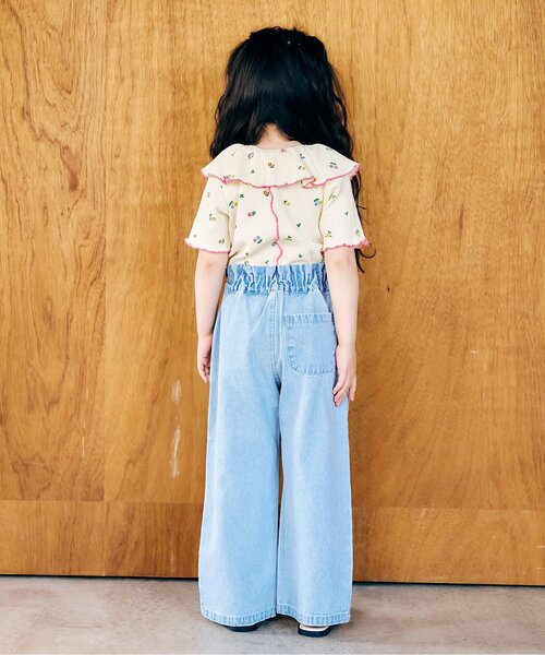 apres les cours(アプレレクール)の「【WEB限定】ワッフルフリル衿Tシャツ(Tシャツ/カットソー・キッズ・ブラウン/ミント/オレンジ/ブルー/クリーム・80/90/100/110/120/130/140)」の11枚目の写真