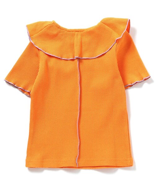 apres les cours(アプレレクール)の「【WEB限定】ワッフルフリル衿半袖Tシャツ(Tシャツ/カットソー・キッズ・ブラウン/ミント/オレンジ/ブルー/クリーム・80/90/100/110/120/130/140)」の18枚目の写真