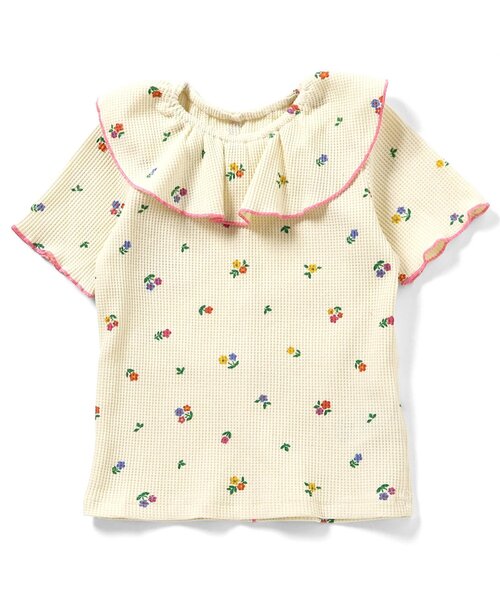 apres les cours(アプレレクール)の「【WEB限定】ワッフルフリル衿Tシャツ(Tシャツ/カットソー・キッズ・ブラウン/ミント/オレンジ/ブルー/クリーム・80/90/100/110/120/130/140)」の17枚目の写真