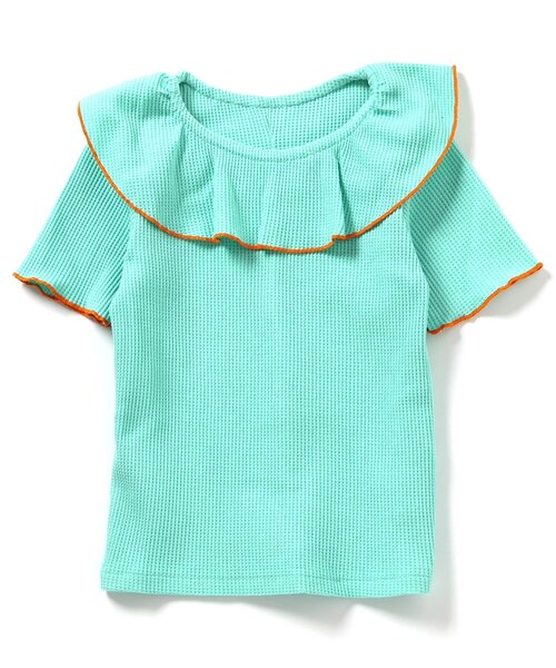 apres les cours(アプレレクール)の「【WEB限定】ワッフルフリル衿Tシャツ(Tシャツ/カットソー・キッズ・ブラウン/ミント/オレンジ/ブルー/クリーム・80/90/100/110/120/130/140)」の19枚目の写真