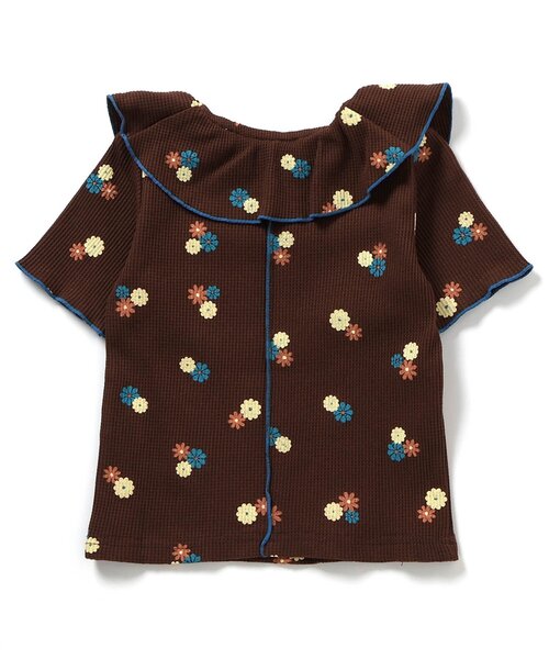 apres les cours(アプレレクール)の「【WEB限定】ワッフルフリル衿Tシャツ(Tシャツ/カットソー・キッズ・ブラウン/ミント/オレンジ/ブルー/クリーム・80/90/100/110/120/130/140)」の22枚目の写真