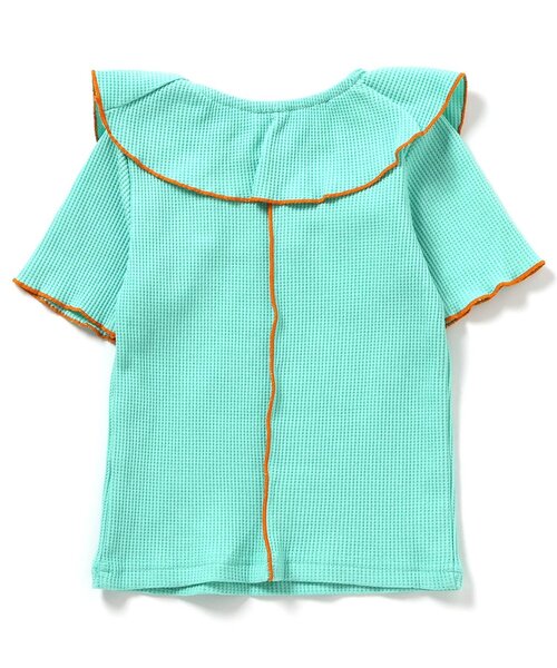 apres les cours(アプレレクール)の「【WEB限定】ワッフルフリル衿Tシャツ(Tシャツ/カットソー・キッズ・ブラウン/ミント/オレンジ/ブルー/クリーム・80/90/100/110/120/130/140)」の20枚目の写真