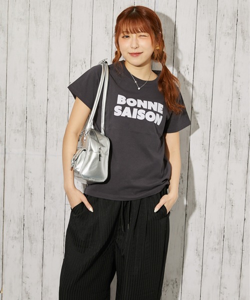 GORGE(ゴージ)の「フロッキーロゴデザインTシャツ/春夏/全3色(Tシャツ/カットソー・レディース・オフホワイト/チャコール/オートミール・F)」の9枚目の写真