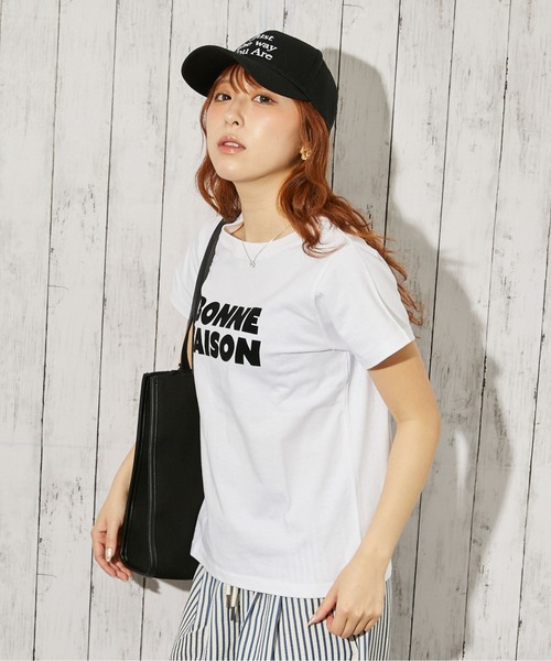 GORGE(ゴージ)の「フロッキーロゴデザインTシャツ/春夏/全3色(Tシャツ/カットソー・レディース・オフホワイト/チャコール/オートミール・F)」の5枚目の写真