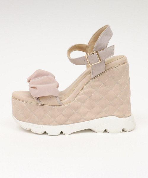 ROYAL PARTY（ロイヤルパーティー）の「2wayキルティング厚底スポサン（サンダル・レディース・ブラック/オフホワイト/ベージュ・MEDIUM/LARGE）」の7枚目の写真