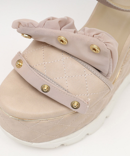 ROYAL PARTY（ロイヤルパーティー）の「2wayキルティング厚底スポサン（サンダル・レディース・ブラック/オフホワイト/ベージュ・MEDIUM/LARGE）」の12枚目の写真