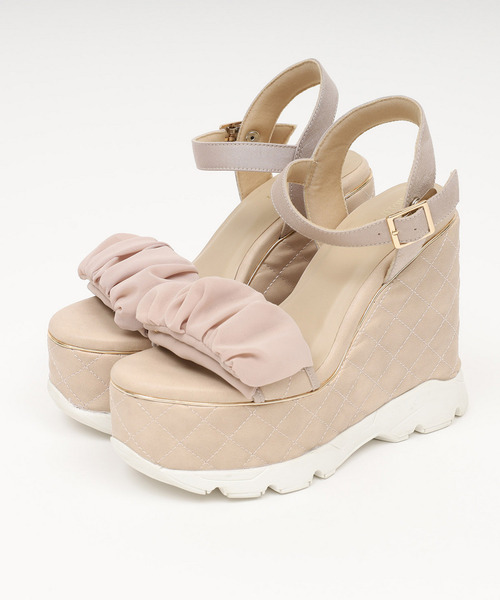 ROYAL PARTY（ロイヤルパーティー）の「2wayキルティング厚底スポサン（サンダル・レディース・ブラック/オフホワイト/ベージュ・MEDIUM/LARGE）」の6枚目の写真