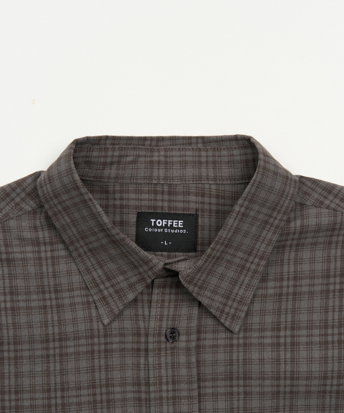 TOFFEE（トフィー）の「ミューテッドチェックハーフシャツ (チャコール)（シャツ/ブラウス・メンズ・その他・MEDIUM/LARGE/X-LARGE）」の3枚目の写真