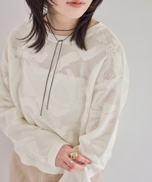 VIS | メッシュジャカードニットプルオーバー/イージーケア(ニット/セーター)