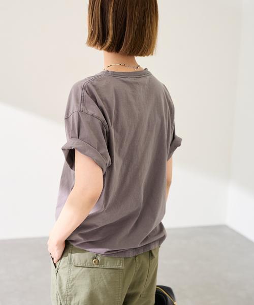 FRAMeWORK（フレームワーク）の「カスレロゴプリントTシャツ（Tシャツ/カットソー・レディース・ベージュ/ホワイト/チャコールグレー/グレー・FREE）」の16枚目の写真