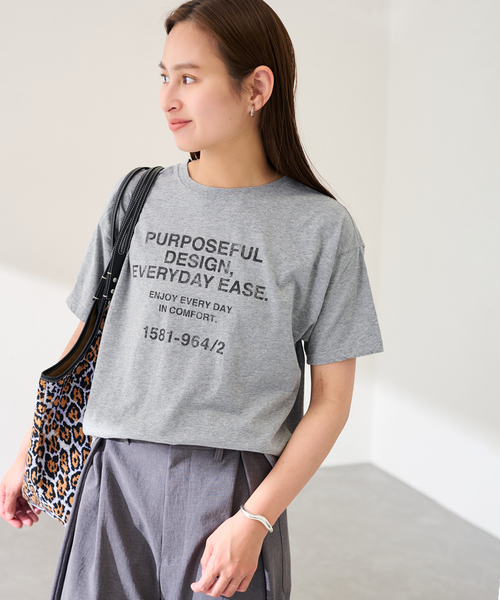 FRAMeWORK(フレームワーク)の「カスレロゴプリントTシャツ(Tシャツ/カットソー・レディース・ベージュ/ホワイト/チャコールグレー/グレー・FREE)」の20枚目の写真