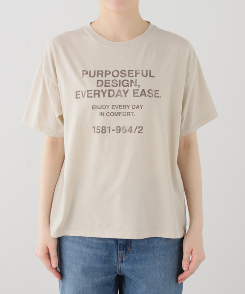 FRAMeWORK（フレームワーク）の「カスレロゴプリントTシャツ（Tシャツ/カットソー・レディース・ベージュ/ホワイト/チャコールグレー/グレー・FREE）」の10枚目の写真