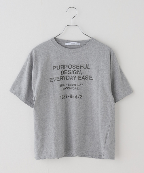 FRAMeWORK（フレームワーク）の「カスレロゴプリントTシャツ（Tシャツ/カットソー・レディース・ベージュ/ホワイト/チャコールグレー/グレー・FREE）」の7枚目の写真