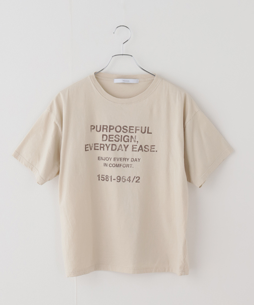 FRAMeWORK（フレームワーク）の「カスレロゴプリントTシャツ（Tシャツ/カットソー・レディース・ベージュ/ホワイト/チャコールグレー/グレー・FREE）」の5枚目の写真