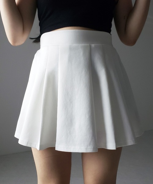 me+em select（ミームセレクト）の「【 セットアップ 】オーバーサイズ半袖Ｔシャツ＋プリーツミニスカート SET ／( SETUP ) oversize shortsleeve Tee + pleated mini skirt SET（セットアップ・レディース・ホワイト/ブラック・FREE）」の14枚目の写真
