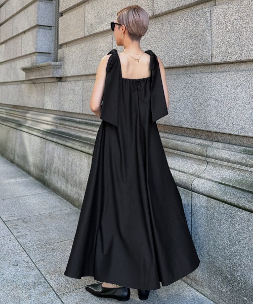 JENNE(ジェンヌ)の「リボンサマーワンピース(ワンピース・レディース・ブラック/ネイビー・LARGE/MEDIUM/SMALL)」の5枚目の写真