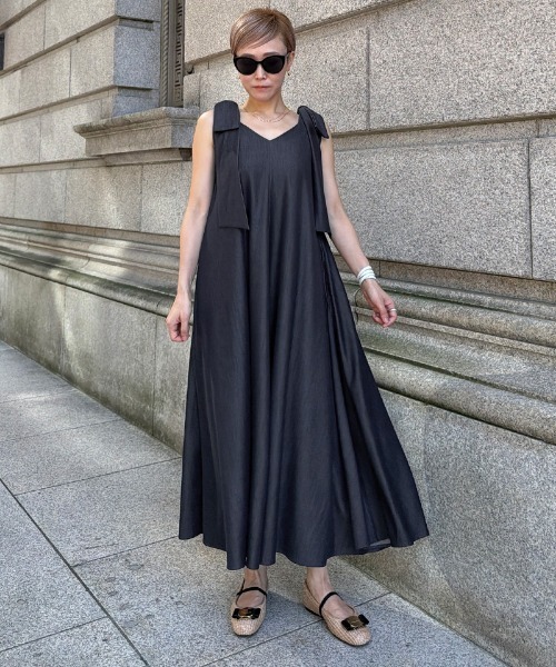 JENNE(ジェンヌ)の「リボンサマーワンピース(ワンピース・レディース・ブラック/ネイビー・LARGE/MEDIUM/SMALL)」の13枚目の写真