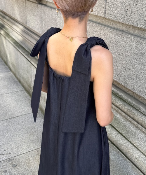 JENNE(ジェンヌ)の「リボンサマーワンピース(ワンピース・レディース・ブラック/ネイビー・LARGE/MEDIUM/SMALL)」の20枚目の写真