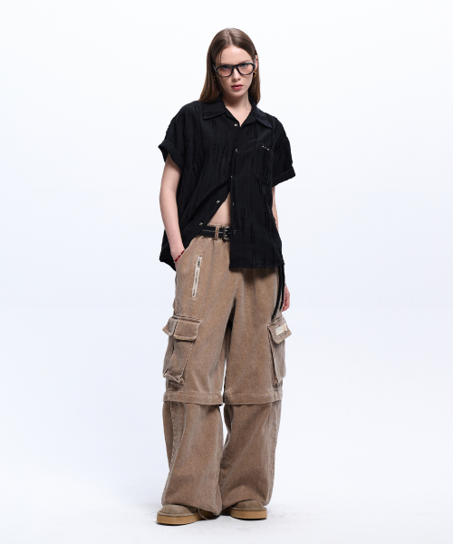 RSSC（アールエスエスシー）の「RIPPED JACQUARD HALF SHIRT - BLACK（シャツ/ブラウス・レディース・その他・1/2）」の6枚目の写真
