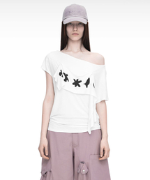 NACHE（ナチェ）の「2-WAY PRINTED LOOSE T-SHIRT IVORY（Tシャツ/カットソー）」