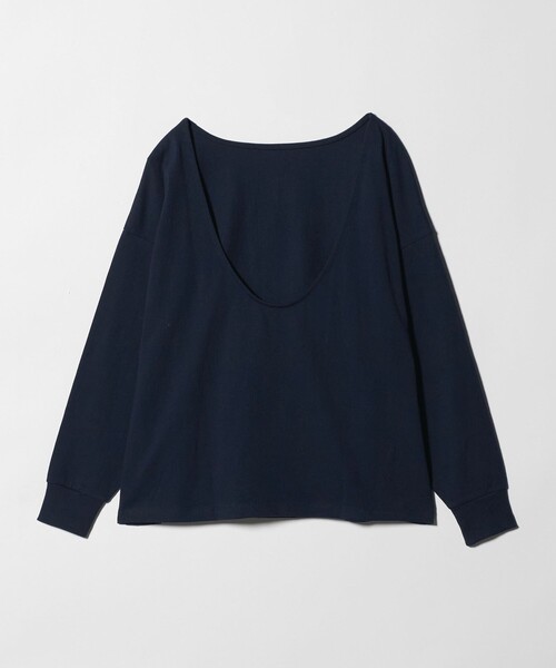 ONIT（オニット）の「＜ONIT＞バックオープン ロングスリーブ Tシャツ（Tシャツ/カットソー・レディース・ネイビー・2）」の2枚目の写真