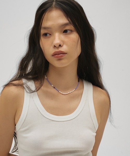 TODAYFUL（トゥデイフル）の「Asymmetry Mix Choker（チョーカー・レディース・サックスブルー/ブラック・FREE）」の3枚目の写真