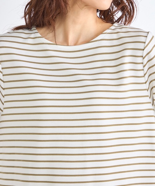 GALLORIA(ギャローリア)の「袖ボリュームボーダープルオーバー(Tシャツ/カットソー・レディース・ネイビー/ベージュ/ピンク・L/LL/M/S)」の9枚目の写真