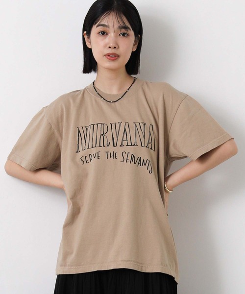 GOOD ROCK SPEED（グッドロックスピード）の「ＮＩＲＶＡＮＡ手描きT（Tシャツ/カットソー・レディース・ライトベージュ・FREE）」の7枚目の写真