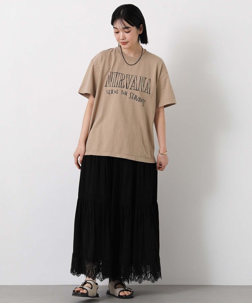 GOOD ROCK SPEED（グッドロックスピード）の「ＮＩＲＶＡＮＡ手描きT（Tシャツ/カットソー・レディース・ライトベージュ・FREE）」の6枚目の写真
