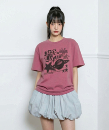 MOZMOZ（モズモズ）の「スタライトピグメントオーバーフィット半袖Tシャツピンク（Tシャツ/カットソー）」