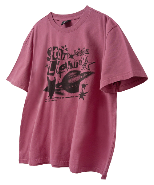 MOZMOZ（モズモズ）の「スタライトピグメントオーバーフィット半袖Tシャツピンク（Tシャツ/カットソー・レディース・その他・M/XL/XXL）」の2枚目の写真