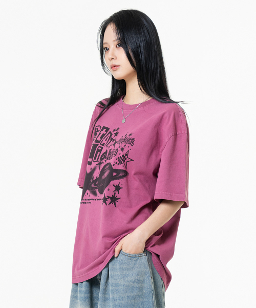 MOZMOZ（モズモズ）の「スタライトピグメントオーバーフィット半袖Tシャツピンク（Tシャツ/カットソー・レディース・その他・M/XL/XXL）」の5枚目の写真