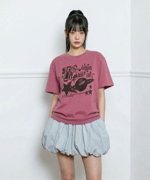 MOZMOZ（モズモズ）の「スタライトピグメントオーバーフィット半袖Tシャツピンク（Tシャツ/カットソー・レディース・その他・M/XL/XXL）」の7枚目の写真