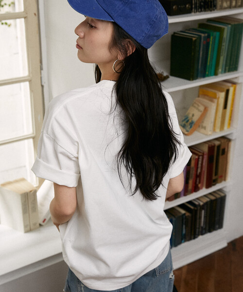 PEACH JOHN(ピーチジョン)の「PEACH JOHN × PUBLUX/ピーチ・ジョン フロント ロゴ 刺繍 Tシャツ 限定展開(Tシャツ/カットソー・メンズ・ブラック/ネイビー/ホワイト・SMALL/MEDIUM/LARGE)」の8枚目の写真