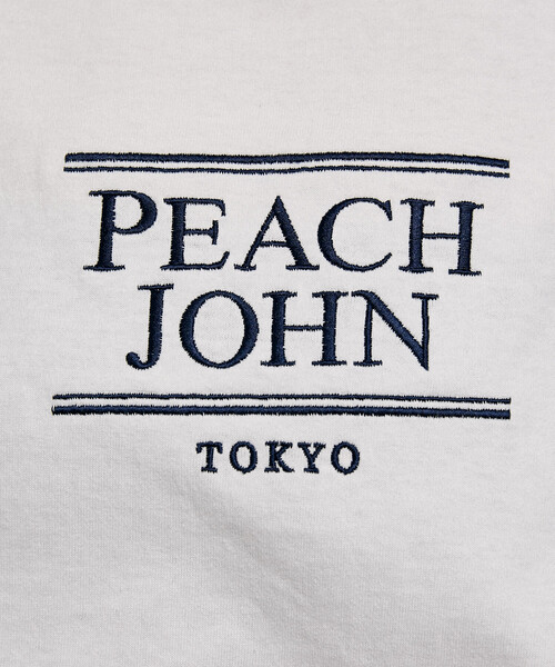 PEACH JOHN(ピーチジョン)の「PEACH JOHN × PUBLUX/ピーチ・ジョン フロント ロゴ 刺繍 Tシャツ 限定展開(Tシャツ/カットソー・メンズ・ブラック/ネイビー/ホワイト・SMALL/MEDIUM/LARGE)」の15枚目の写真