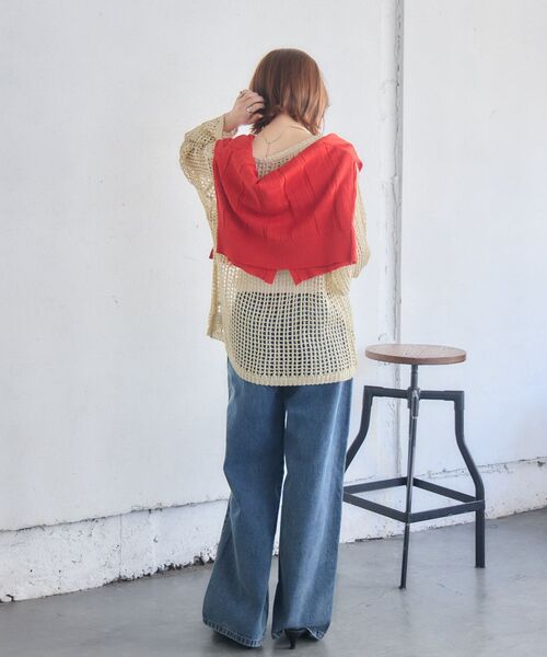 RETRO GIRL(レトロガール)の「BIGメッシュラメニット(ニット/セーター・レディース・ナチュラル/チャコールグレー/グリーン・FREE)」の13枚目の写真