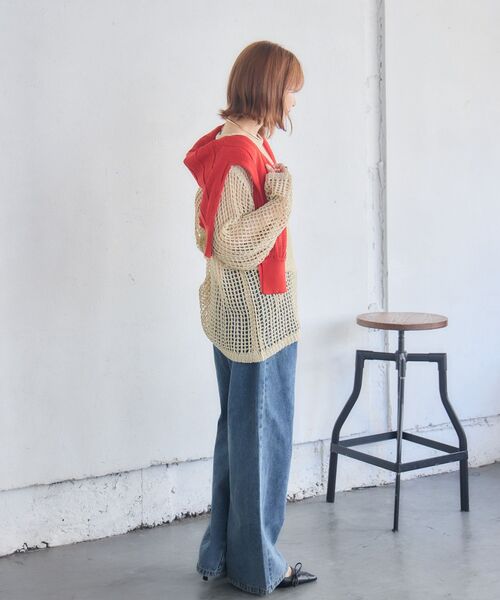 RETRO GIRL(レトロガール)の「BIGメッシュラメニット(ニット/セーター・レディース・ナチュラル/チャコールグレー/グリーン・FREE)」の14枚目の写真