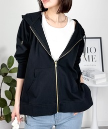 SVEC（シュベック）の「ミニ裏毛 バックフリル ジップアップパーカー（パーカー）」