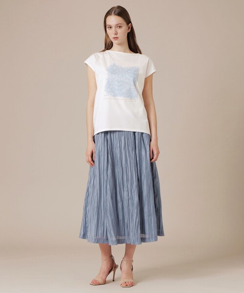 MACKINTOSH LONDON(マッキントッシュ ロンドン)の「リーフプリントTシャツ(Tシャツ/カットソー・レディース・ベージュ/ライトブルー・38)」の7枚目の写真