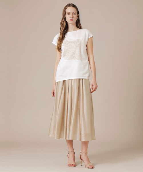 MACKINTOSH LONDON(マッキントッシュ ロンドン)の「リーフプリントTシャツ(Tシャツ/カットソー・レディース・ベージュ/ライトブルー・38)」の8枚目の写真