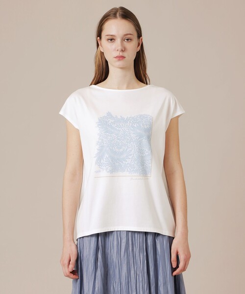 MACKINTOSH LONDON(マッキントッシュ ロンドン)の「リーフプリントTシャツ(Tシャツ/カットソー・レディース・ベージュ/ライトブルー・38)」の10枚目の写真