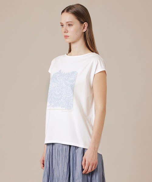 MACKINTOSH LONDON(マッキントッシュ ロンドン)の「リーフプリントTシャツ(Tシャツ/カットソー・レディース・ベージュ/ライトブルー・38)」の11枚目の写真