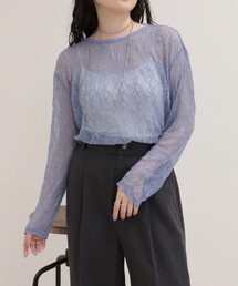 シアーレースロンTシャツ