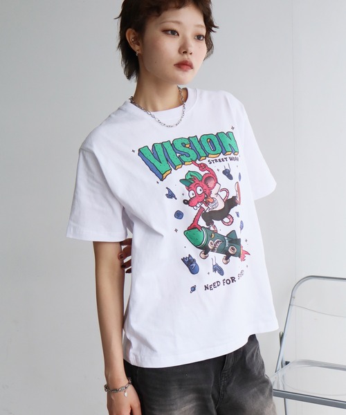 VISION STREET WEAR(ヴィジョンストリートウェア)の「【VISION STREET WEAR/ヴィジョンストリートウェア】アソート アートワークデザイン 半袖Tシャツ(Tシャツ/カットソー・メンズ・ホワイト系3/ブラック系2/ホワイト系1/ホワイト系2/ブラウン系1/ブラウン系2/ブラック系3/パープル系1/ブラック系1・FREE/M/L/LL)」の12枚目の写真