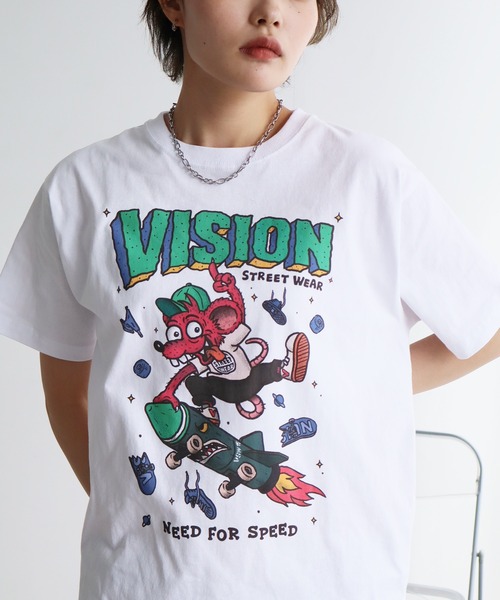 VISION STREET WEAR(ヴィジョンストリートウェア)の「【VISION STREET WEAR/ヴィジョンストリートウェア】アソート アートワークデザイン 半袖Tシャツ(Tシャツ/カットソー・メンズ・ホワイト系3/ブラック系2/ホワイト系1/ホワイト系2/ブラウン系1/ブラウン系2/ブラック系3/パープル系1/ブラック系1・FREE/M/L/LL)」の10枚目の写真