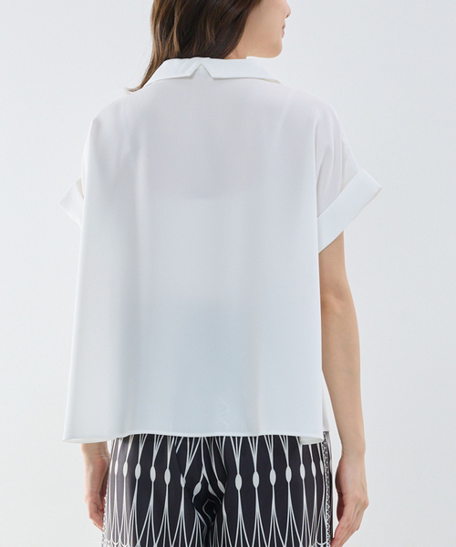 NARACAMICIE（ナラカミーチェ）の「【NARACAMICIE】半袖セーラーカラーブラウス（シャツ/ブラウス・レディース・ホワイト/ブラック・M）」の9枚目の写真